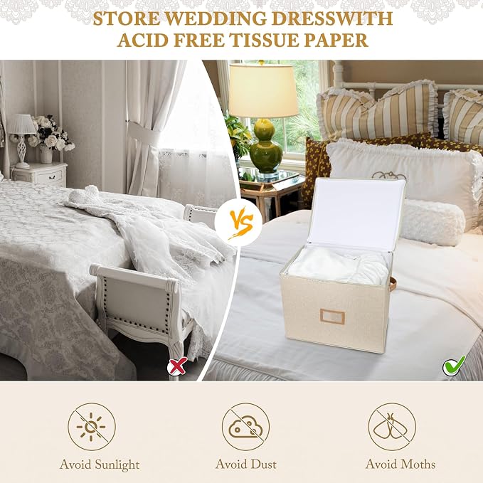 Lukeline Wedding Dress Storage Box, Wedding Dress Preservation Box