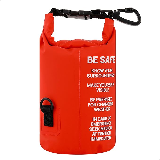 Breakwater Supply™ Waterproof First Aid Kit Dry Bag Bug Out Bag Preloaded with Emergency Survival Prepper Supplies for Boating, Camping, Fishing + Carabiner, Floating, Reflective, AFAK/IFAK Trauma Kit