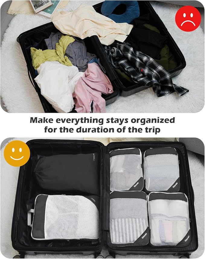 Compression Packing Cubes, Gonex Extensible Storage Mesh Bags Organizers