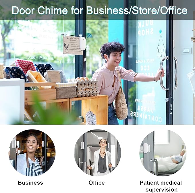 SanJie Door Chime, Door Open Contact Sensor Alarm