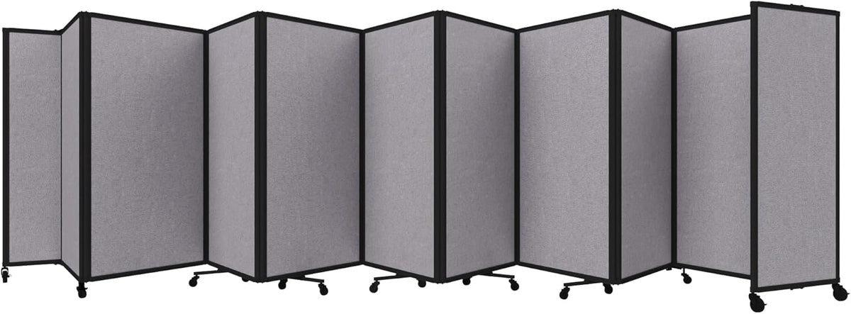 Versare Room Divider 360 Portable Wall Partition | Folding Panels | Large Freestanding Divider | Locking Wheels | Temporary Room Separator