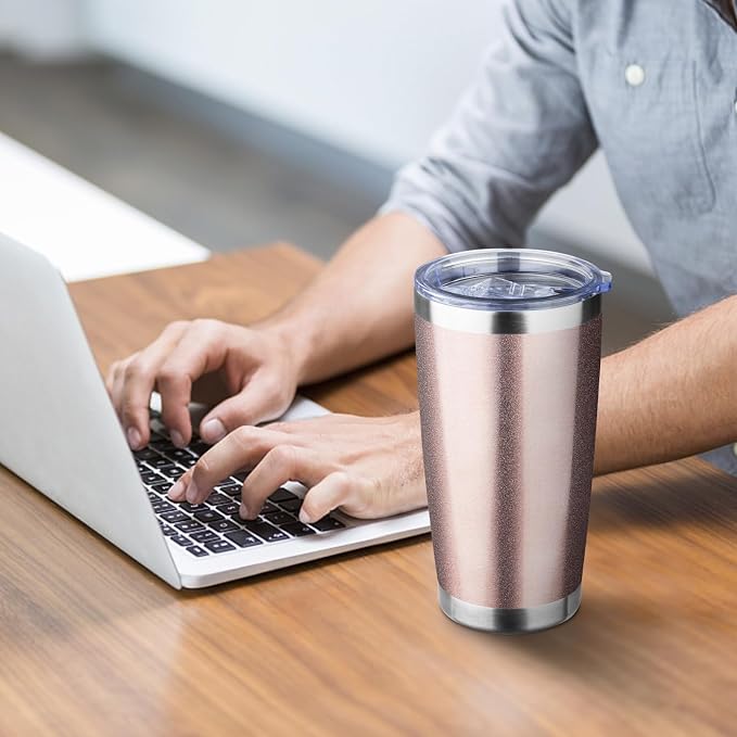 20oz Tumbler with Straw and Brush, Stainless Steel Vacuum Insulated tumbler