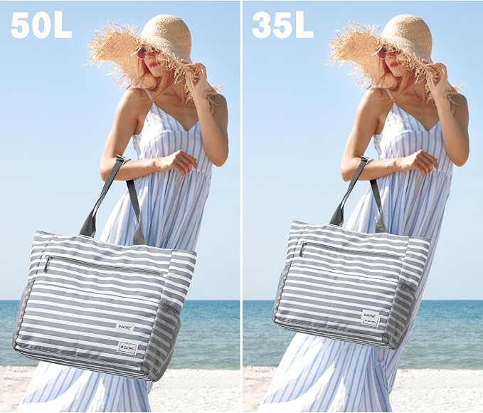 G4Free Beach Bag, Waterproof Sandproof Beach Tote Bag, Large Capacity Foldable
