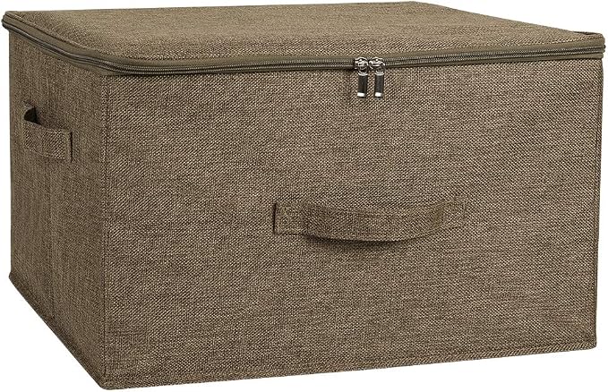 ANMINY Storage Bins with Zipper Lids 51.9 Qt Lidded Fabric Storage Boxes