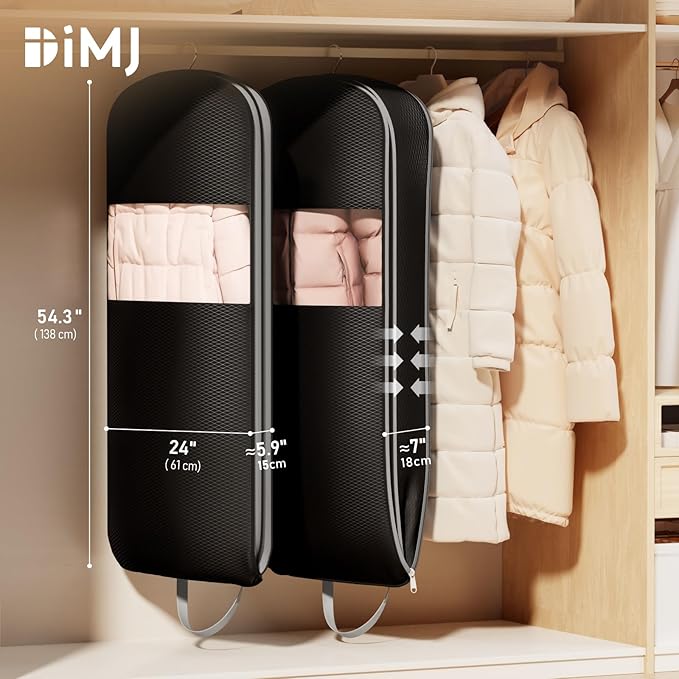 DIMJ 4 Pack 54" Garment Bags for Hanging Clothes