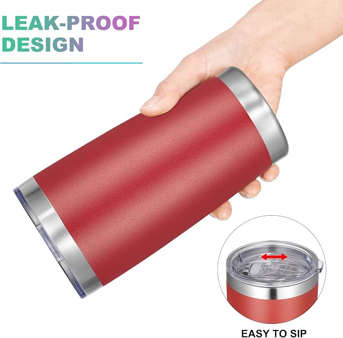 VEGOND 20oz Tumbler with Lid and Straw Stainless Steel Tumbler Cup Bulk Vacuum