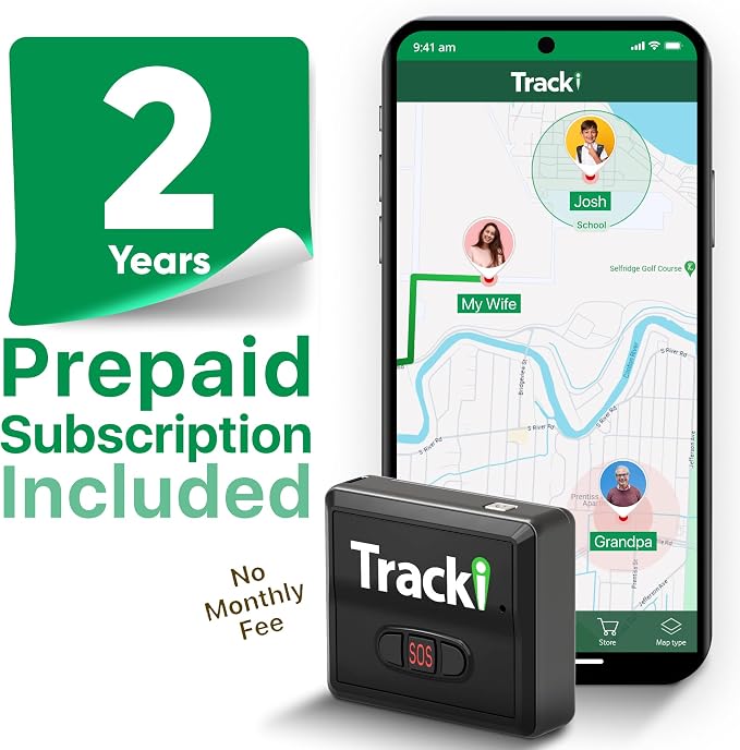 Tracki GPS Tracker for Vehicles, Kids. Subscription Needed. US-Made Tech. 4G