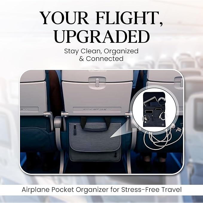 SO~MINE Airplane Pocket Organizer | Tray Table Cover | In Flight Seat Back
