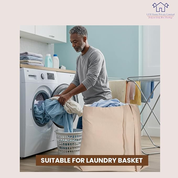 LFH Home Large Premium 100% Cotton Canvas Laundry Bag