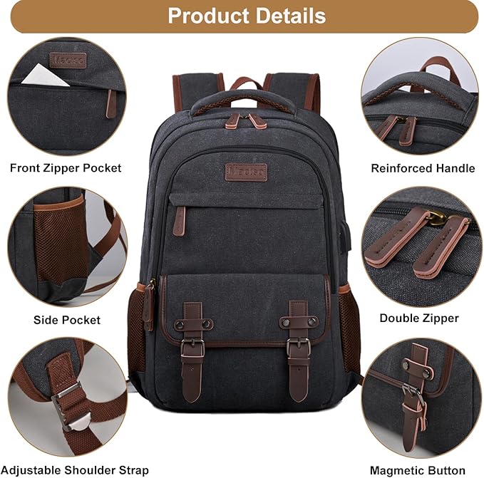 Mactso Canvas Travel Laptop Backpack