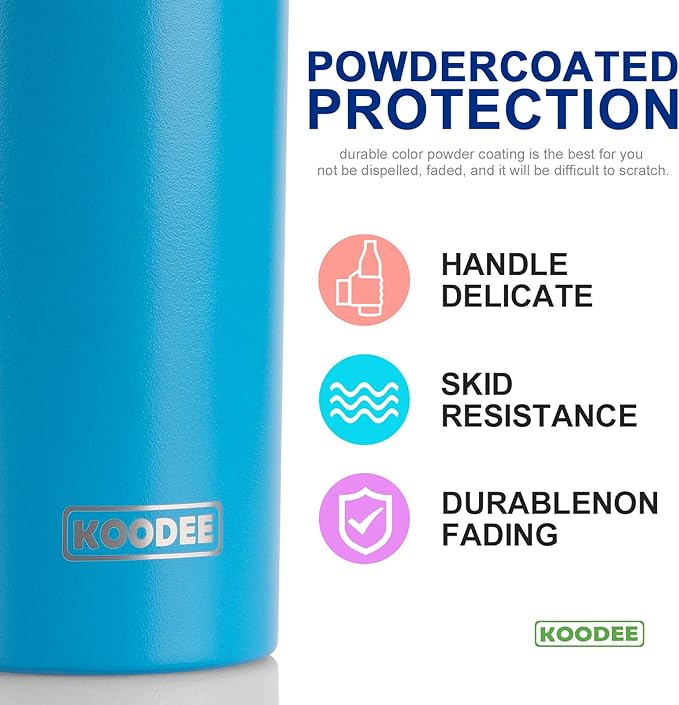 koodee 20 oz Skinny Tumbler Stainless Steel Double Wall Insulated Water Tumbler