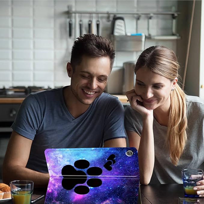 All-New HD 8 Plus Tablet Case Kindle Fire HD 8 Case 10th Generation 2024/2022/2020 Folding Stand PU Leather Slim Smart Cover with Auto Wake/Sleep for Amazon Fire Tablet 2020Animals Dog Paws