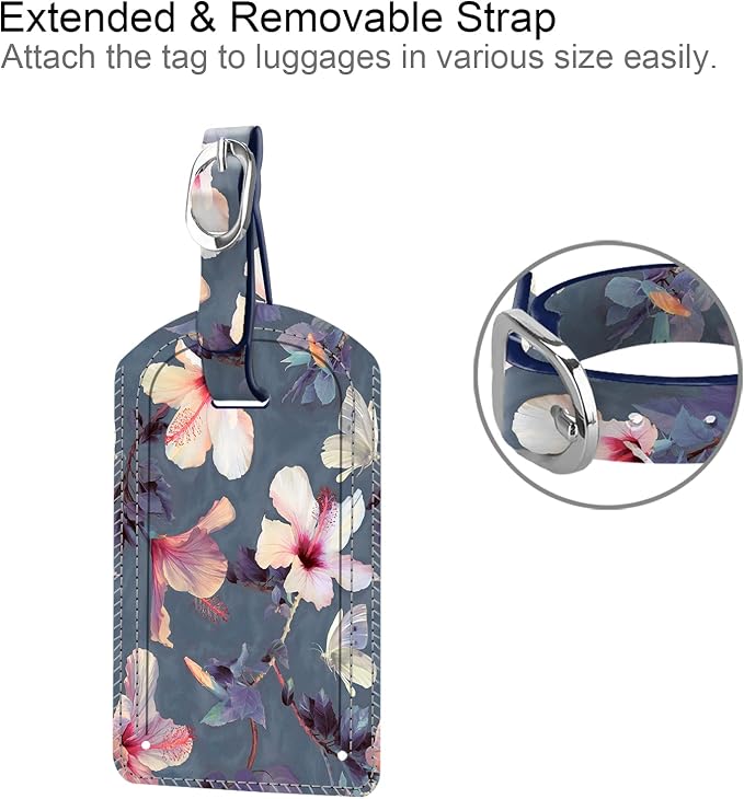 FINTIE 2 Pack Luggage Tags, Leather Name ID Labels