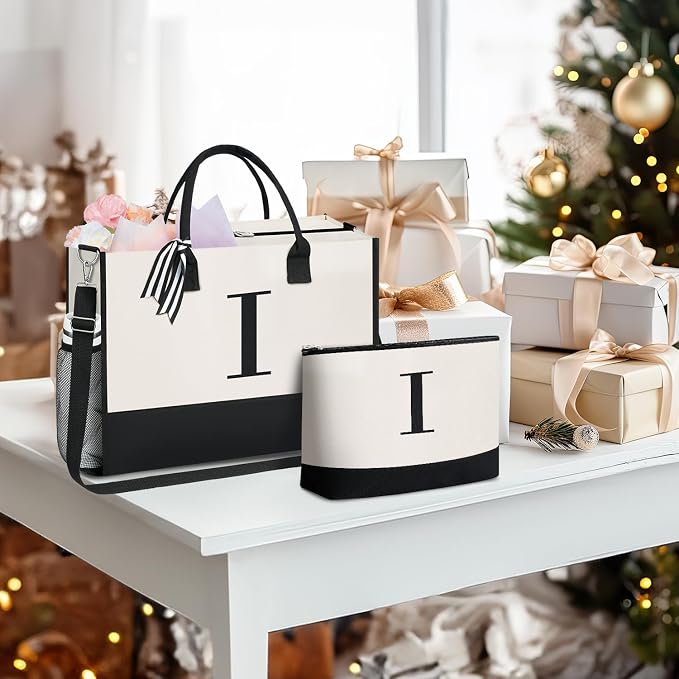BAGAIL Initial Tote Bag, Personalized Birthday Gifts