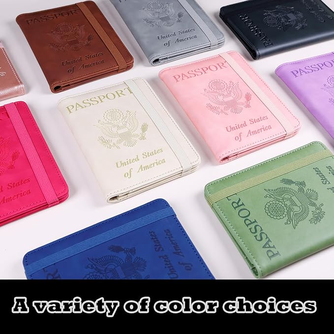 Melsbrinna Premium Leather Passport Holder Covers Case, Waterproof Rfid