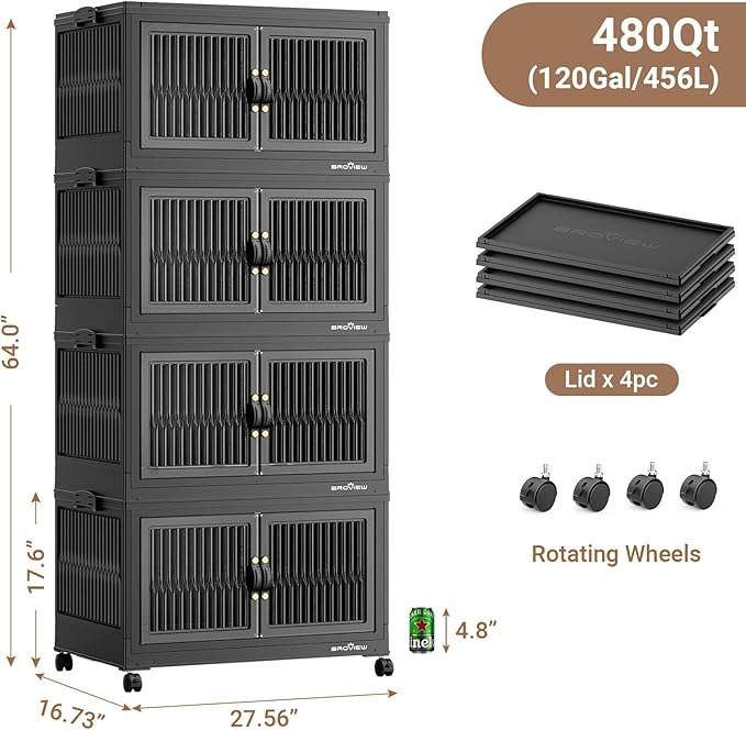 BROVIEW 480Qt Stackable Storage Bins