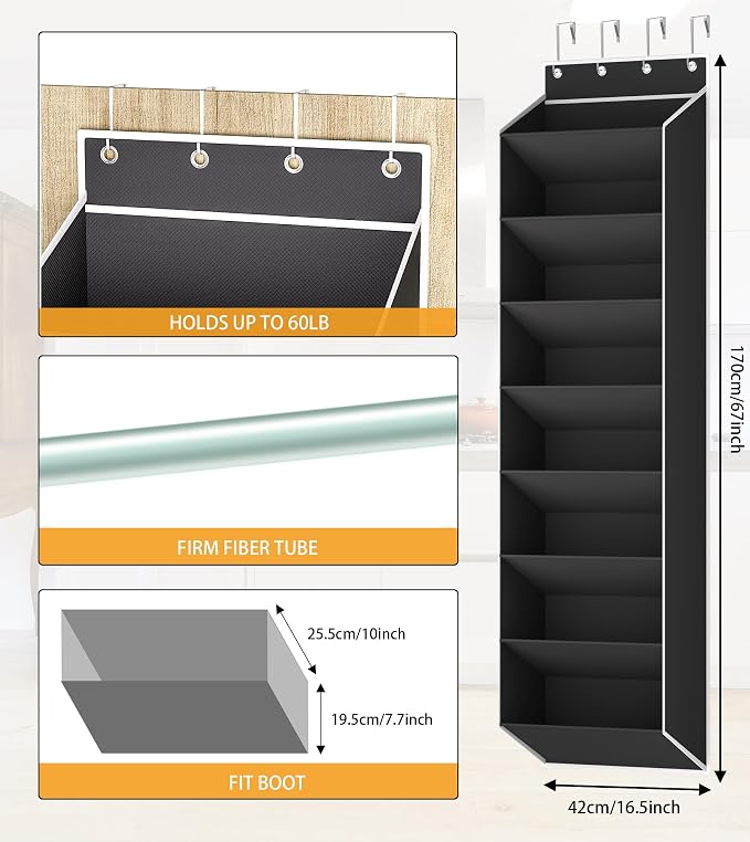 Over The Door Shoe Organizer Storage Fit 16-24 Pairs Hanging Shoe Rack Organiser