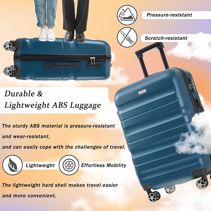 Merax Luggage Sets 6 Piece Hardshell ABS Suitcases