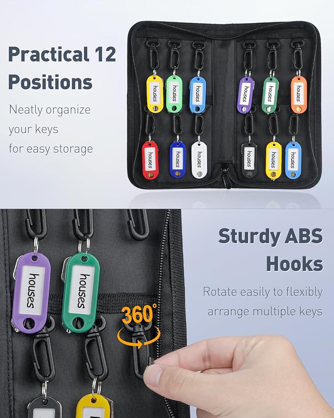 Uniclife Portable Zippered Key Case Waterproof and Fireproof Key Organizer