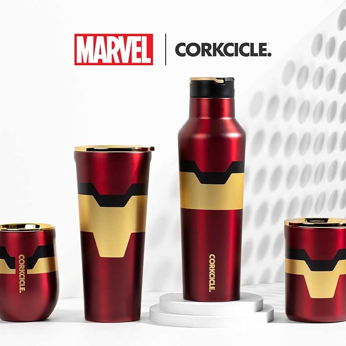 Corkcicle Stemless Insulated Wine Glass Tumbler - Beverages Cold 6 Hours & Hot 3 Hours - Stainless Steel - Easy-Grip - Summer Drinkware Gift - Keeps Drinks Ice - 12 oz - Captain Marvel