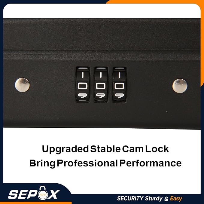 SEPOX® 2Pcs Water/Fire-Resistant Portable Security Case Lock Box Steel