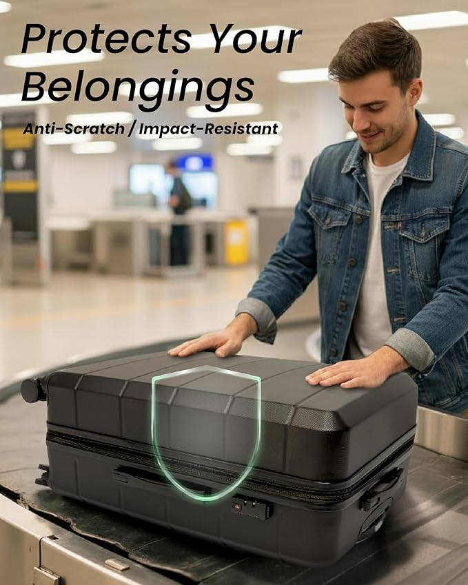 28 Inch Luggage, Expandable Hardside Large Checked Suitcases