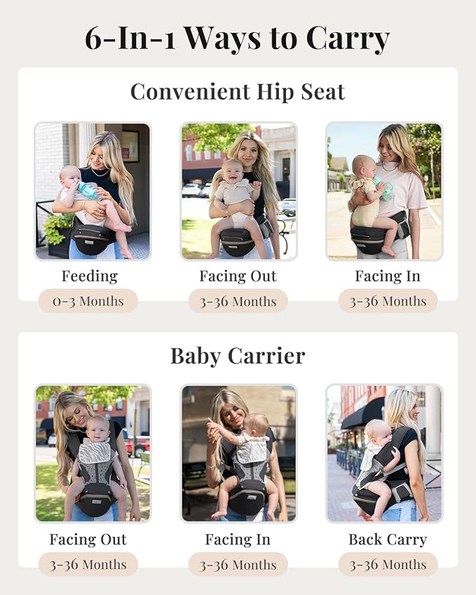 MOMTORY Carryall™ Pro Baby Carrier, Safety-Certified 6-in-1 Ultra Storage Baby