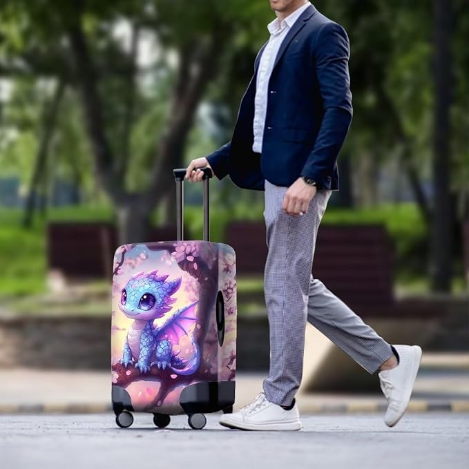 Dragon Suitcase Cover Travel Luggage Protector Washable Elastic Suitcase Covers