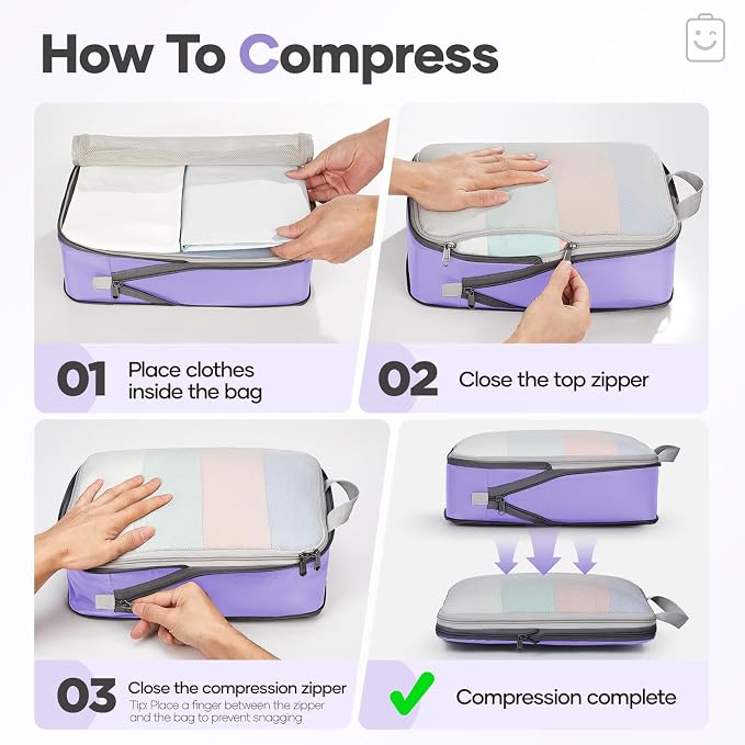 Veken 9/11 Set Compression Packing Cubes