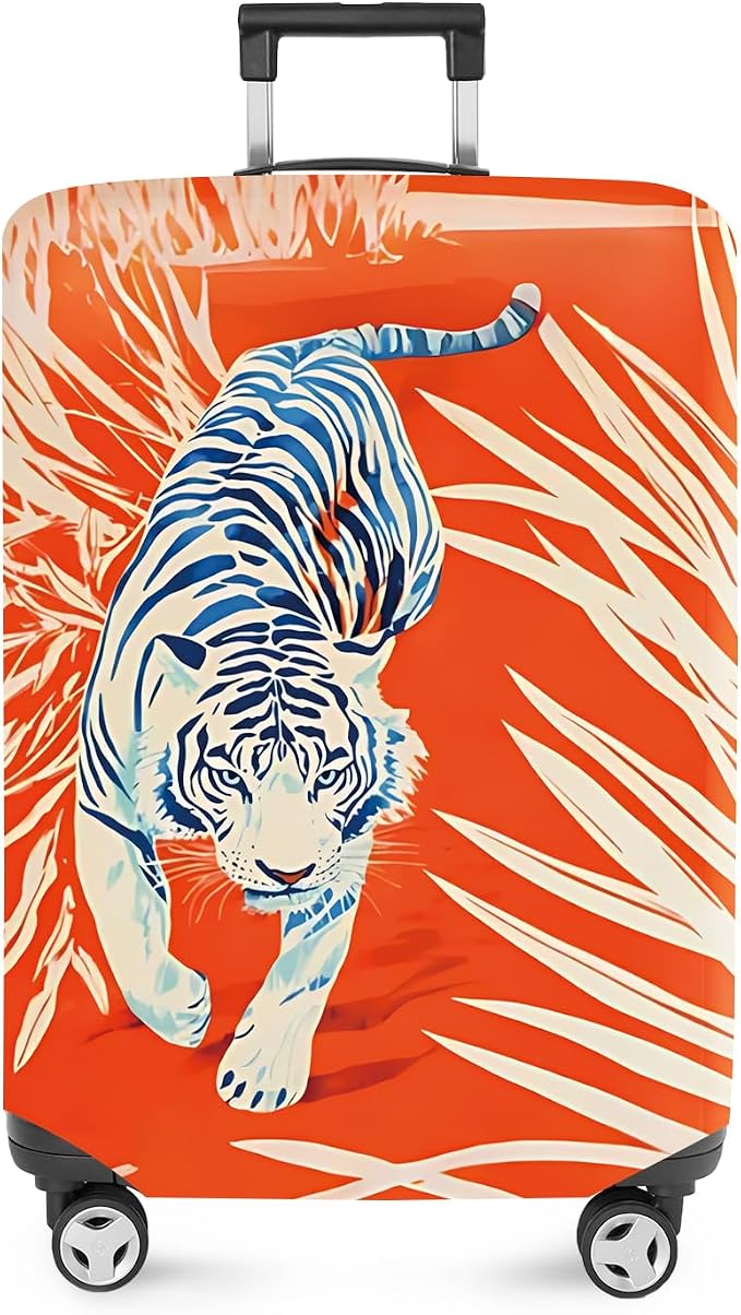 ANNA QUEEN Funny White Tiger Luggage Cover, Suitcase Protector