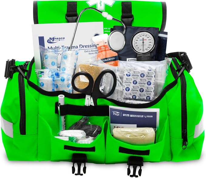 First Aid Kit - Fully Stocked Portable Reflective Bag -First Responder