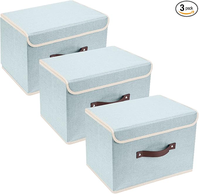 TYEERS Collapsible Storage Boxes, Washable Fabric Storage Bins