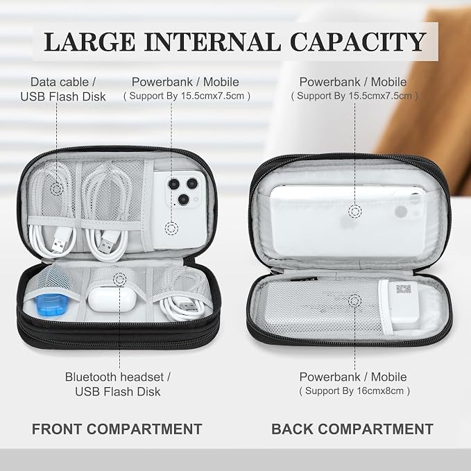 FYY Travel Organizer Pouch Electronic Accessories Carry Case Portable