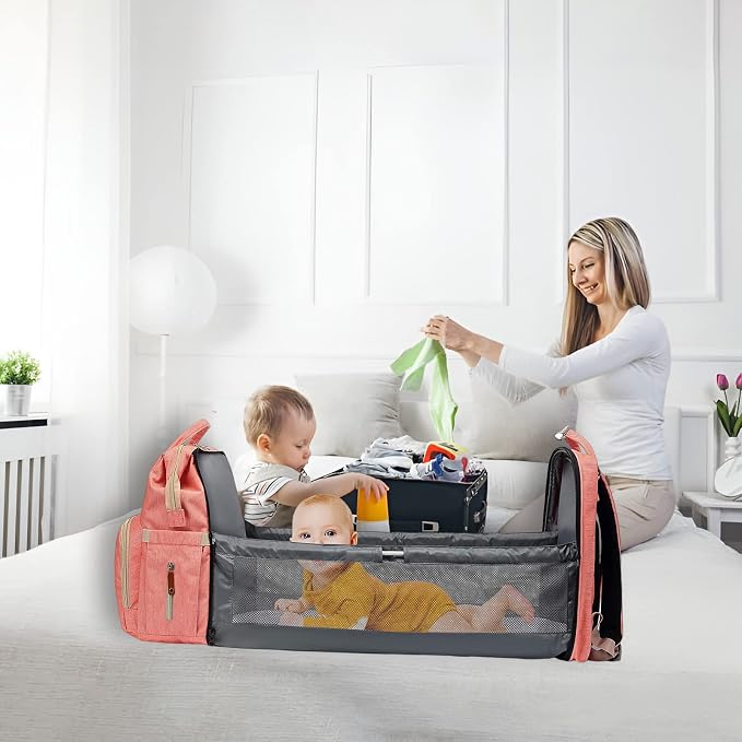 Diaper Bag Backpack with Changing Station Portable 3 in 1 Multifunction