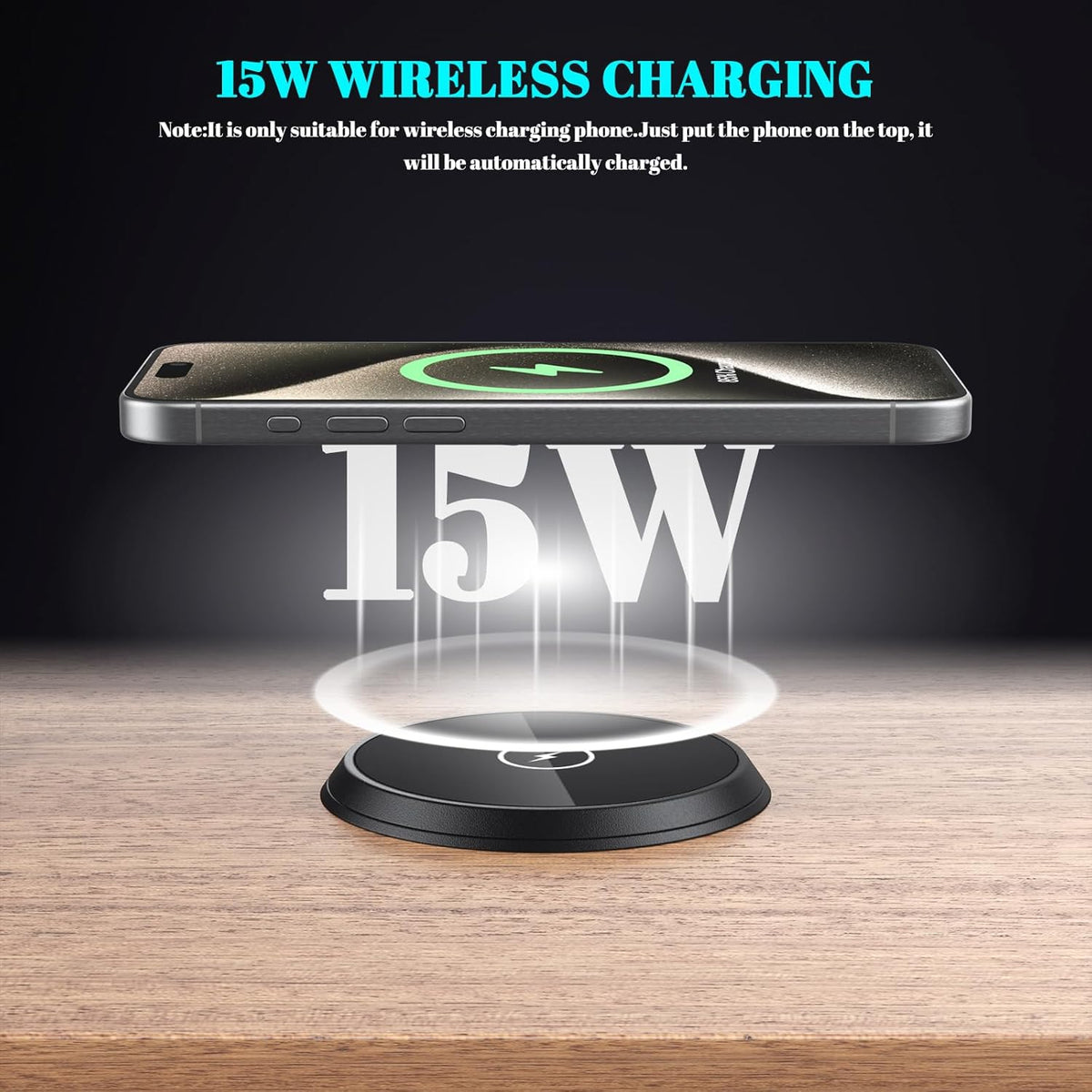 XBA PD 20W USB C Desk Power Grommet with 15W Wireless Charger Cover, Recessed Power Strip with 18W USB A and 2 AC Outlets,Hidden Power Outlets with 6FT Cords for Office, Home, Conference(Black)