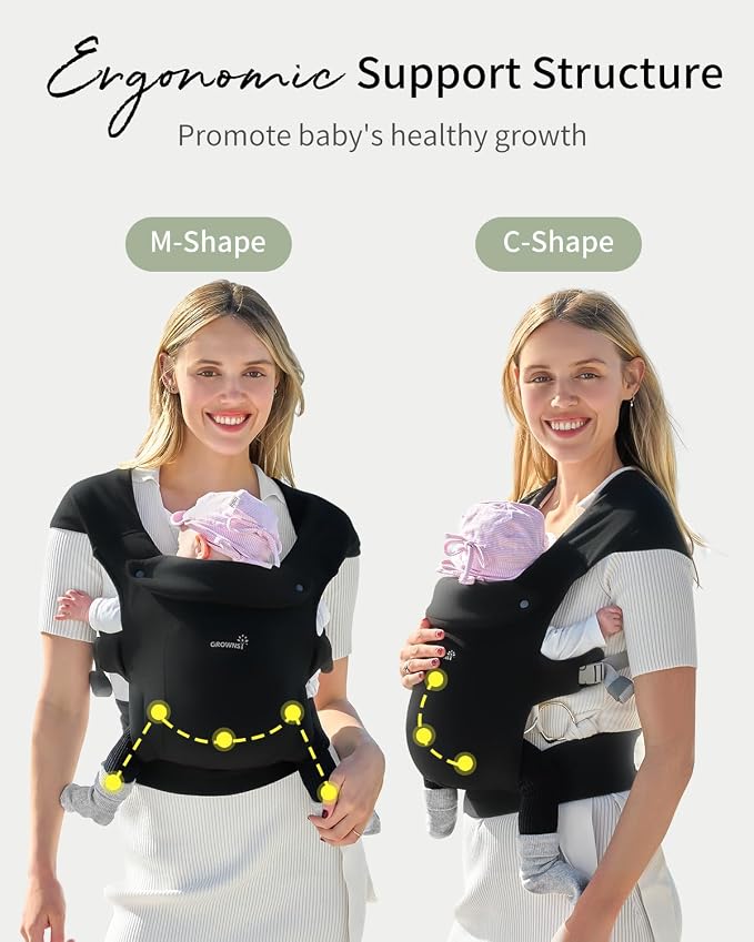 GROWNSY Baby Carrier Newborn to Toddler, Cozy Baby Wraps Carrier, Ergonomic