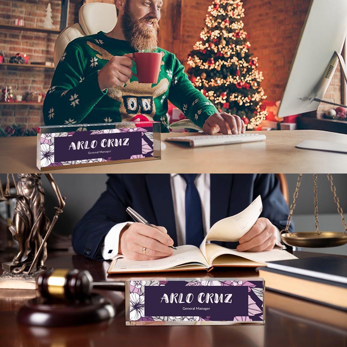 Personalized Office Name Plate, Custom Name Plaque for Desk, Office Desk Nameplates, Acrylic Desk Ornaments, Custom Employee Appreciation Gifts