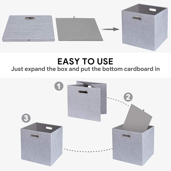 11 Inch Cube Storage Bins for Organization, Fabric Storage Cubes Closet Storage