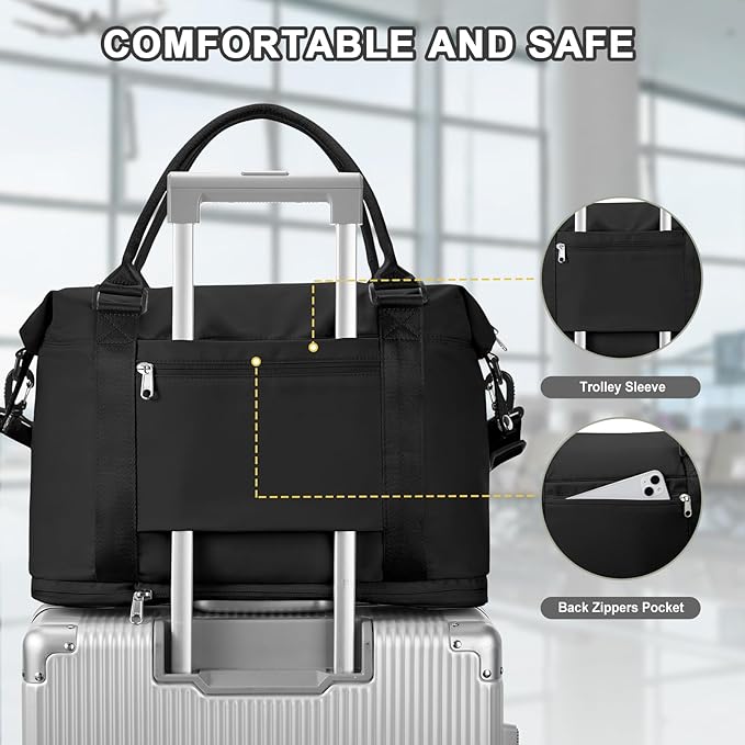 Travel Duffel Bag, Sports Tote Gym Bag, Shoulder Weekender Overnight Bag