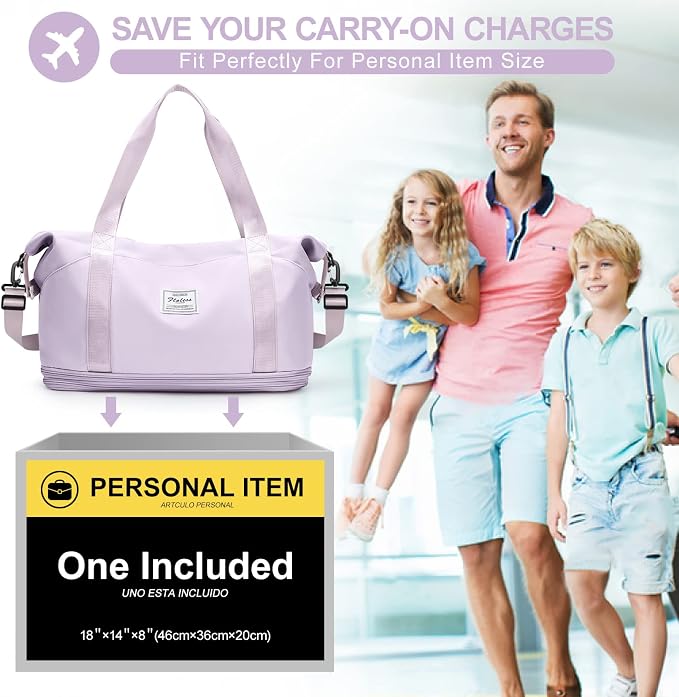 Travel Duffel Bag, Sports Tote Gym Bag, Shoulder Weekender Overnight Bag