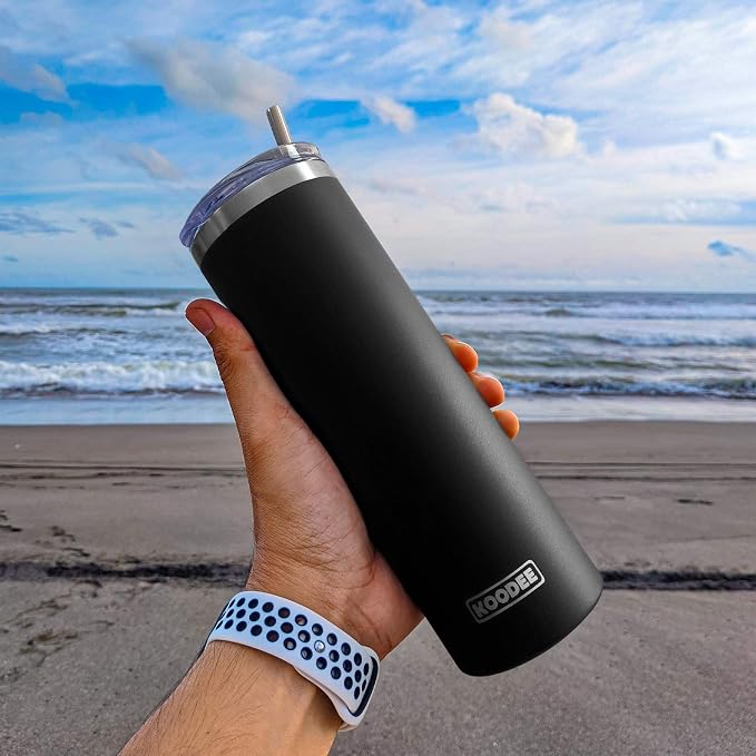 koodee 20 oz Stainless Steel Skinny Tumbler Double Wall Insulated Slim Water