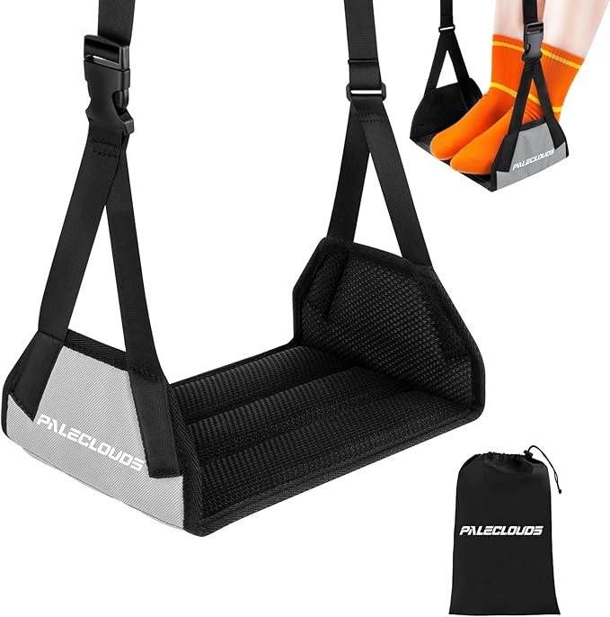 Foot Hammock for Plane Travel, No Collapse Thickened Bamboo Airplane Foot Rest