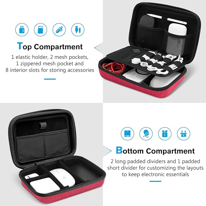 ProCase Hard Travel Electronic Organizer Case