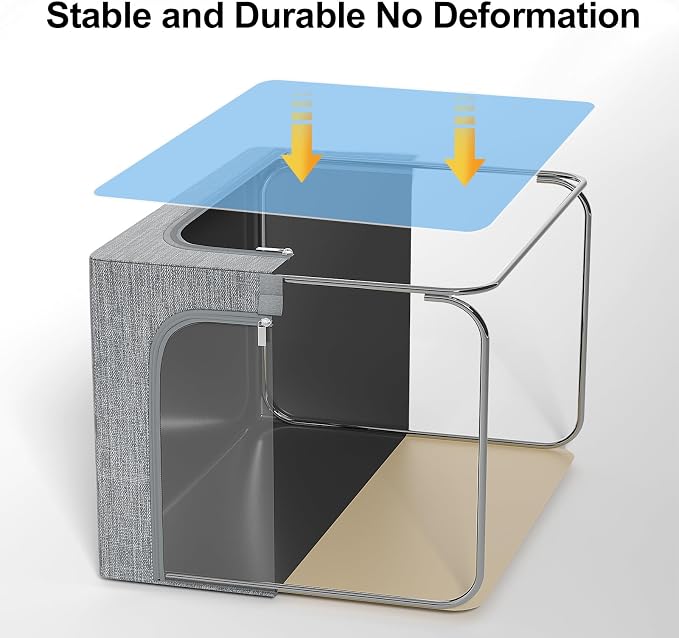 GoMaihe Clothes Storage Bins Metal Frame: 6-Pack Compact Stackable Closet