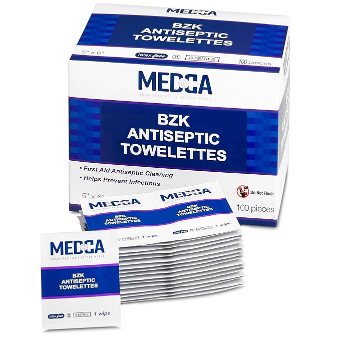 Hand Wipes – Benzalkonium Chloride Swabs Individual BZK Single-Use Packets by