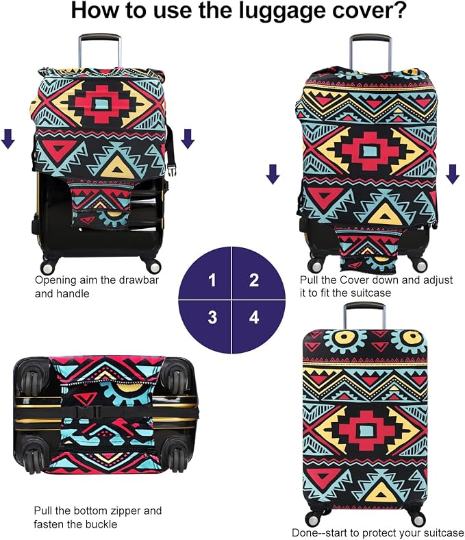 7-Mi Travel Luggage Cover Elastic Sleeve 29"-30" Anti-Scratch Suitcase