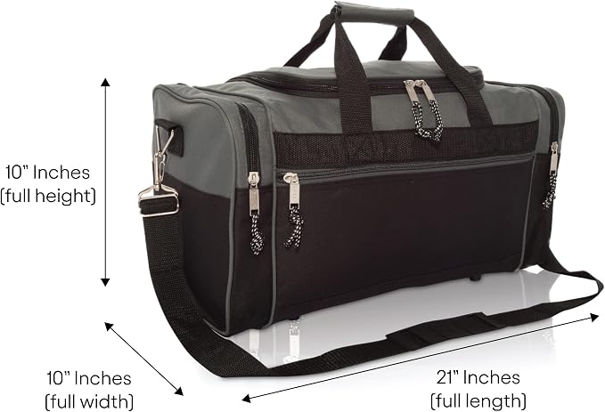 DALIX 21" Blank Sports Duffle Bag Gym Bag Travel Duffel