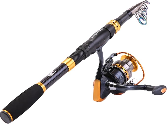 Sougayilang Fishing Rod Reel Combos Carbon Fiber Telescopic Fishing pole
