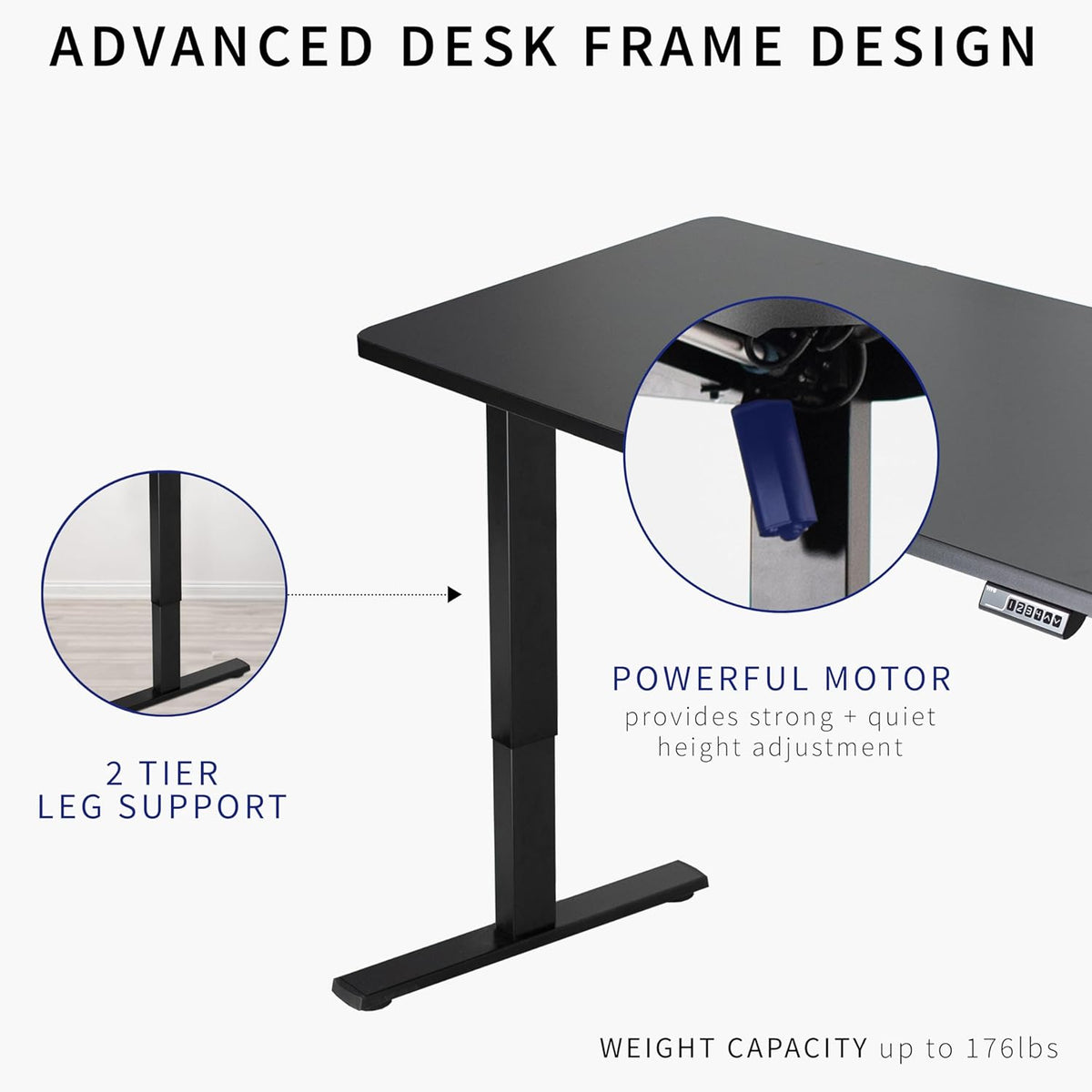 VIVO Electric 60 x 24 in Real Bamboo Standing Desk, Memory Height Adjustment, 1B Series, One-Piece Top, Gray Frame, DESK-KIT-1G6O