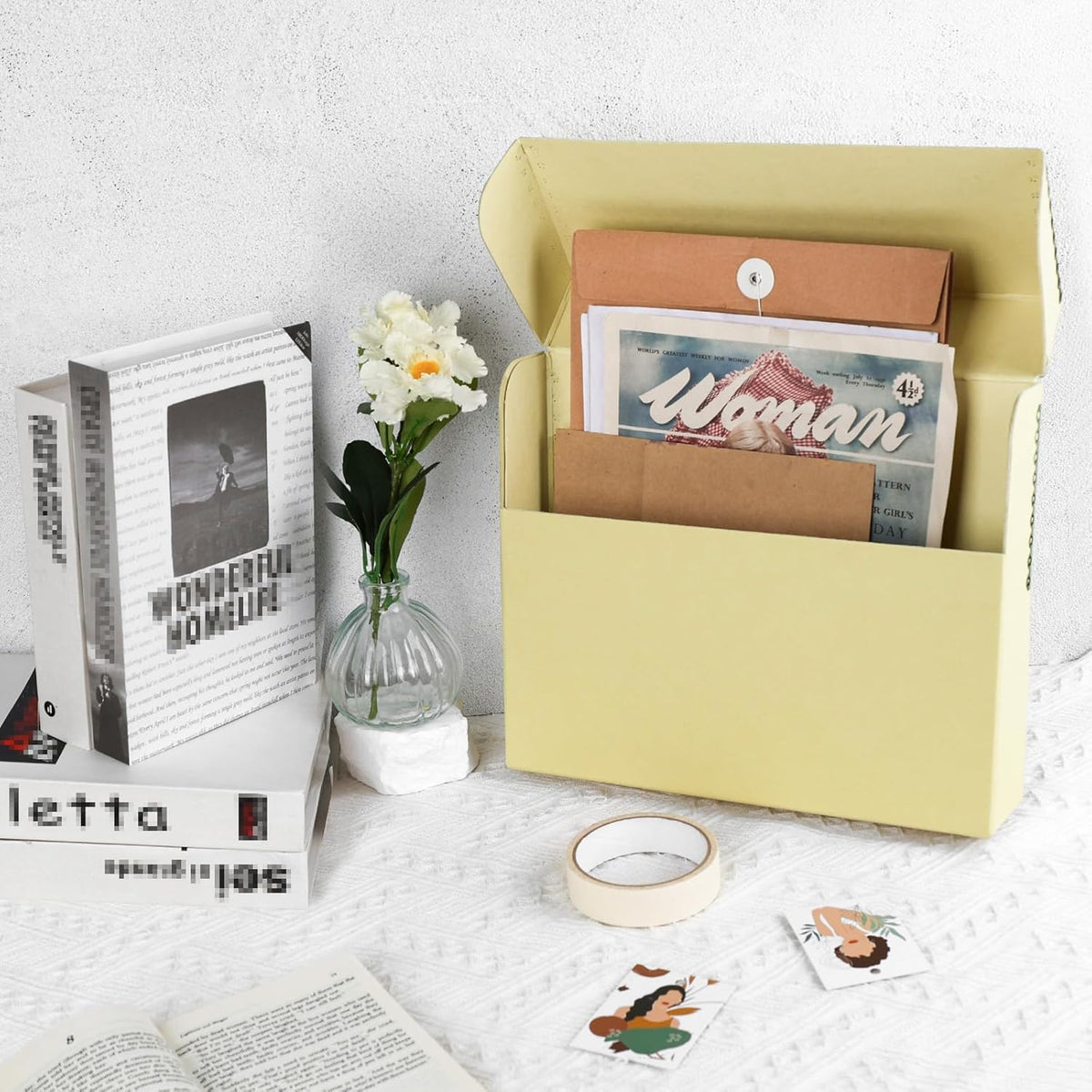 Lineco Archival Document Storage Box with Metal Edge, Acid-Free Tan Boxboard, Organize and Store Files, Prints, Photos, Legal-Sized Case 15.5" x 10.5" x 2.5" Wide